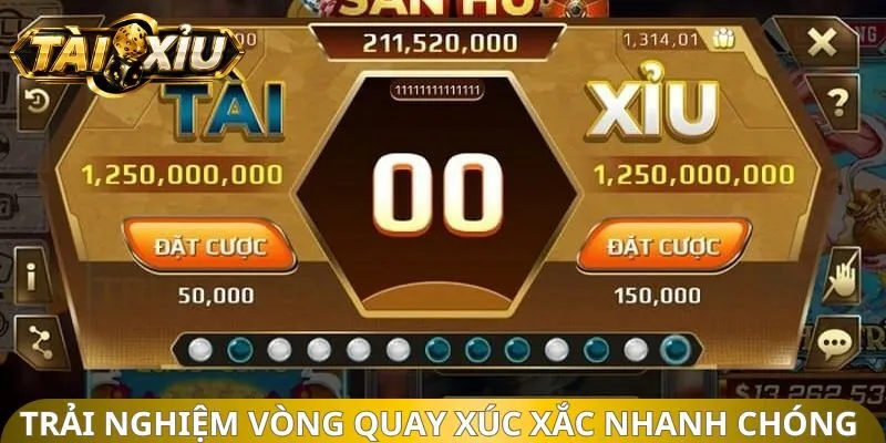 Trải nghiệm vòng quay xúc xắc nhanh chóng mỗi lượt 